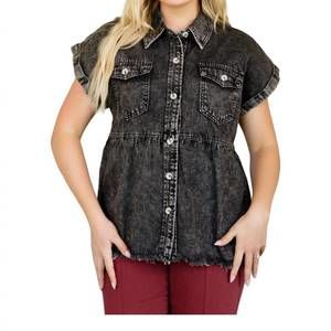 NEW ANDREE BY UNIT cool and carefree denim shirt in black